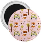 Cute-tiger-car-safari-seamless-pattern 3  Magnets Front