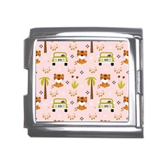 Cute-tiger-car-safari-seamless-pattern Mega Link Italian Charm (18mm) by uniart180623