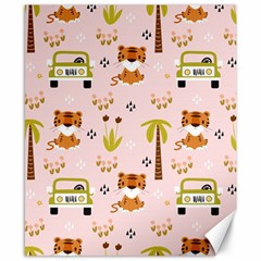 Cute-tiger-car-safari-seamless-pattern Canvas 8  X 10  by uniart180623