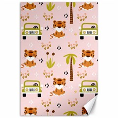 Cute-tiger-car-safari-seamless-pattern Canvas 12  X 18  by uniart180623