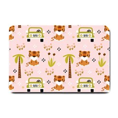 Cute-tiger-car-safari-seamless-pattern Small Doormat by uniart180623