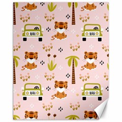 Cute-tiger-car-safari-seamless-pattern Canvas 11  X 14  by uniart180623