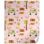 Cute-tiger-car-safari-seamless-pattern Canvas 11  x 14  10.95 x13.48  Canvas - 1