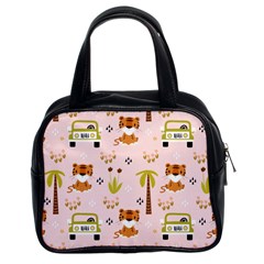 Cute-tiger-car-safari-seamless-pattern Classic Handbag (two Sides) by uniart180623