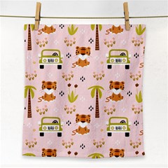 Cute-tiger-car-safari-seamless-pattern Face Towel by uniart180623