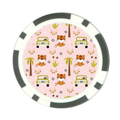 Cute-tiger-car-safari-seamless-pattern Poker Chip Card Guard (10 Pack) by uniart180623