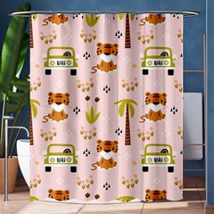 Cute-tiger-car-safari-seamless-pattern Shower Curtain 60  X 72  (medium)  by uniart180623