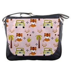 Cute-tiger-car-safari-seamless-pattern Messenger Bag by uniart180623