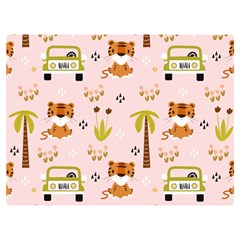 Cute-tiger-car-safari-seamless-pattern Premium Plush Fleece Blanket (extra Small) by uniart180623