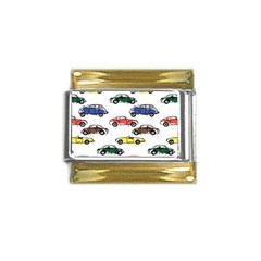 Cars-pattern Gold Trim Italian Charm (9mm)