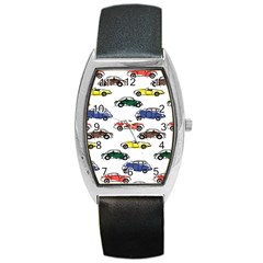 Cars-pattern Barrel Style Metal Watch