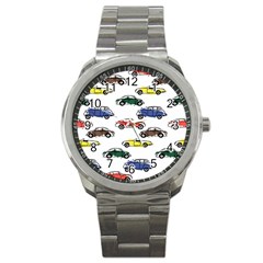 Cars-pattern Sport Metal Watch