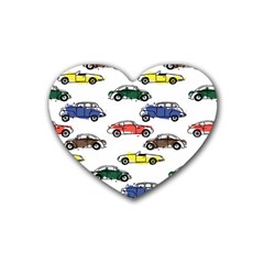 Cars-pattern Rubber Coaster (heart) by uniart180623