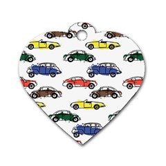 Cars-pattern Dog Tag Heart (one Side)