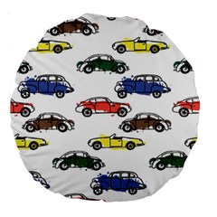 Cars-pattern Large 18  Premium Round Cushions by uniart180623