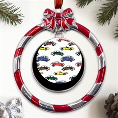 Cars-pattern Metal Red Ribbon Round Ornament