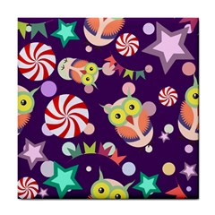 Owl-pattern-background Tile Coaster by uniart180623