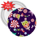 Owl-pattern-background 3  Buttons (100 pack)  Front