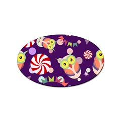 Owl-pattern-background Sticker (oval)