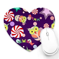 Owl-pattern-background Heart Mousepad by uniart180623