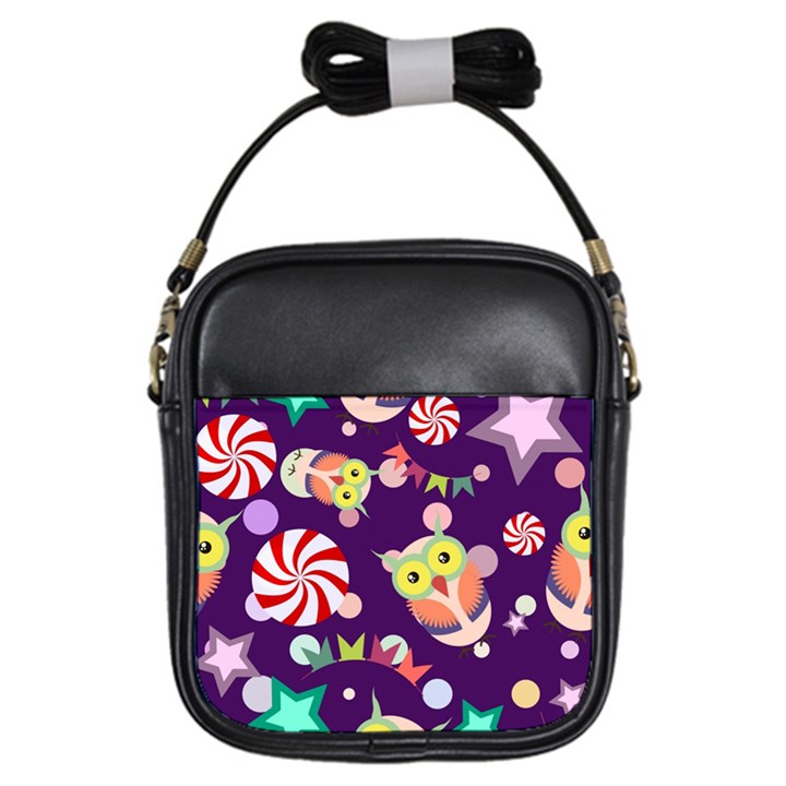 Owl-pattern-background Girls Sling Bag