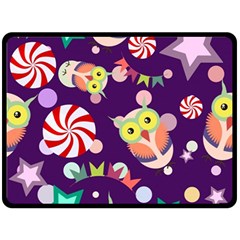 Owl-pattern-background Fleece Blanket (large) by uniart180623