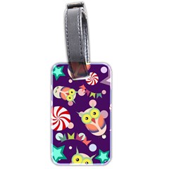 Owl-pattern-background Luggage Tag (two Sides) by uniart180623