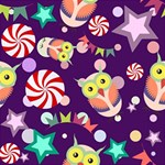 Owl-pattern-background Play Mat (Square) Front