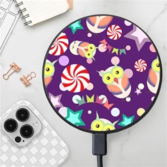 Owl-pattern-background Wireless Fast Charger(black) by uniart180623