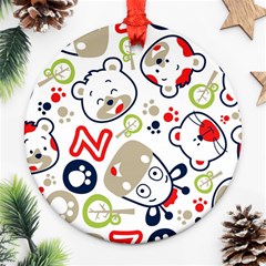 Animals-pattern Ornament (round) by uniart180623