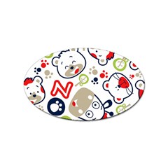 Animals-pattern Sticker (oval)