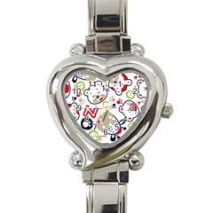 Animals-pattern Heart Italian Charm Watch