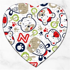 Animals-pattern Jigsaw Puzzle (heart)