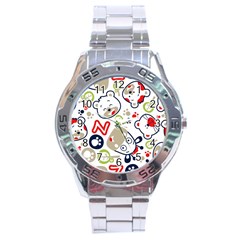 Animals-pattern Stainless Steel Analogue Watch