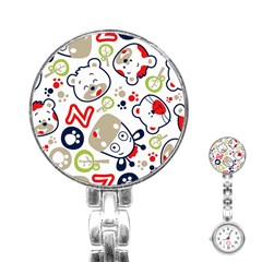 Animals-pattern Stainless Steel Nurses Watch