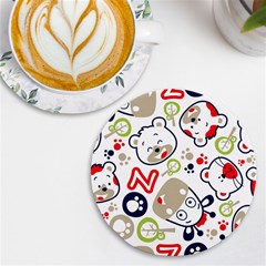 Animals-pattern Uv Print Round Tile Coaster by uniart180623