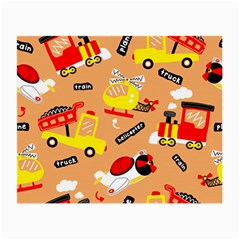 Seamless-pattern-cartoon-with-transportation-vehicles Small Glasses Cloth by uniart180623