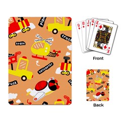 Seamless-pattern-cartoon-with-transportation-vehicles Playing Cards Single Design (rectangle)