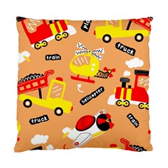 Seamless-pattern-cartoon-with-transportation-vehicles Standard Cushion Case (one Side) by uniart180623