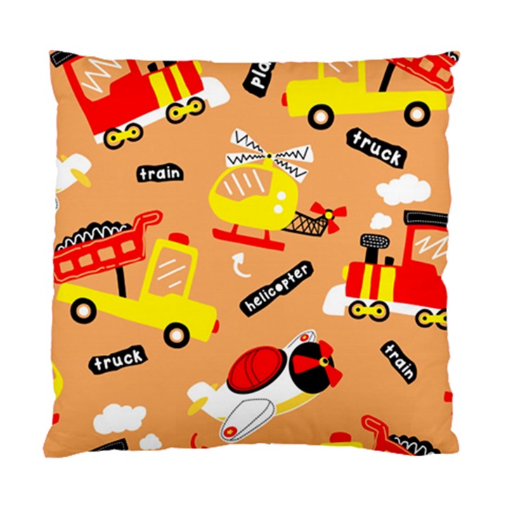 Seamless-pattern-cartoon-with-transportation-vehicles Standard Cushion Case (One Side)