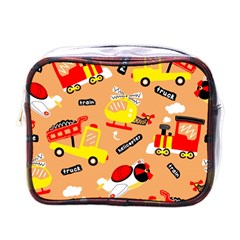 Seamless-pattern-cartoon-with-transportation-vehicles Mini Toiletries Bag (one Side) by uniart180623