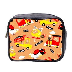 Seamless-pattern-cartoon-with-transportation-vehicles Mini Toiletries Bag (two Sides) by uniart180623