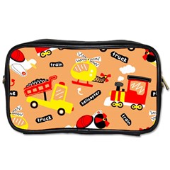 Seamless-pattern-cartoon-with-transportation-vehicles Toiletries Bag (two Sides) by uniart180623