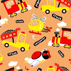 Seamless-pattern-cartoon-with-transportation-vehicles Play Mat (rectangle) by uniart180623