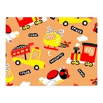 Seamless-pattern-cartoon-with-transportation-vehicles Two Sides Premium Plush Fleece Blanket (Mini) 35 x27  Blanket Front