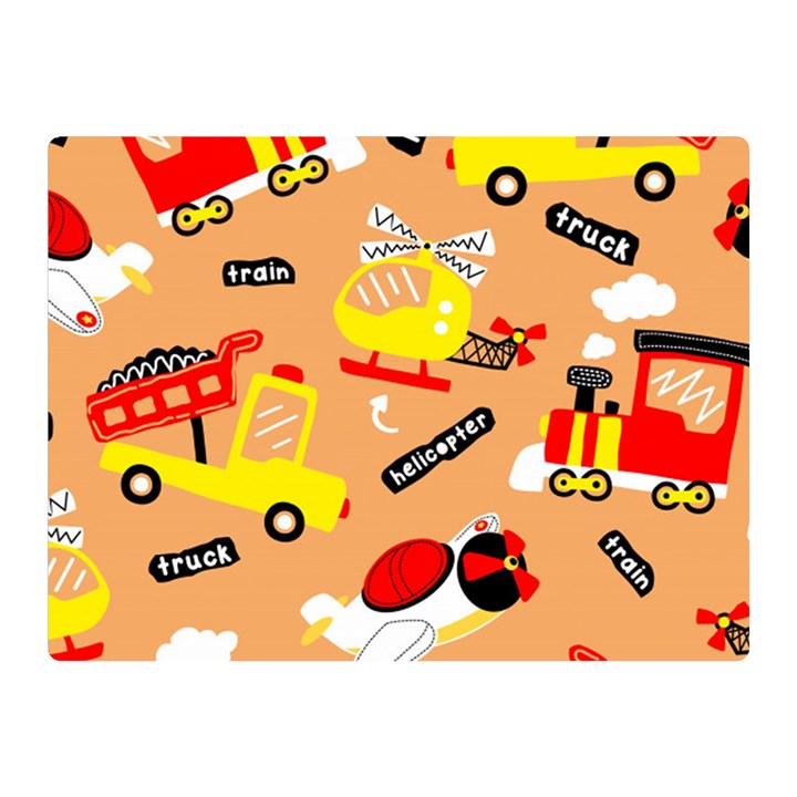 Seamless-pattern-cartoon-with-transportation-vehicles Two Sides Premium Plush Fleece Blanket (Mini)