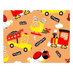 Seamless-pattern-cartoon-with-transportation-vehicles Two Sides Premium Plush Fleece Blanket (large) by uniart180623