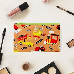 Seamless-pattern-cartoon-with-transportation-vehicles Cosmetic Bag (xs) by uniart180623