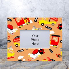 Seamless-pattern-cartoon-with-transportation-vehicles White Tabletop Photo Frame 4 x6  by uniart180623