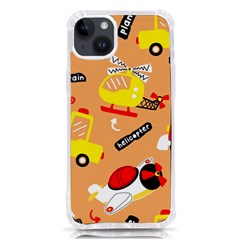 Seamless-pattern-cartoon-with-transportation-vehicles Iphone 14 Plus Tpu Uv Print Case by uniart180623